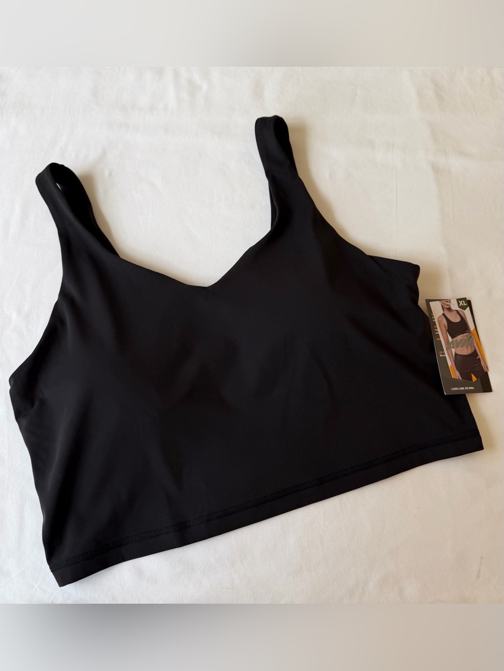 NWT Avia Long Line SS Bra Black Sports Bra Size XL (16-18)